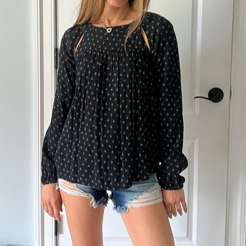 Ralph Lauren Denim & Supply Long Sleeve Cut Out Top